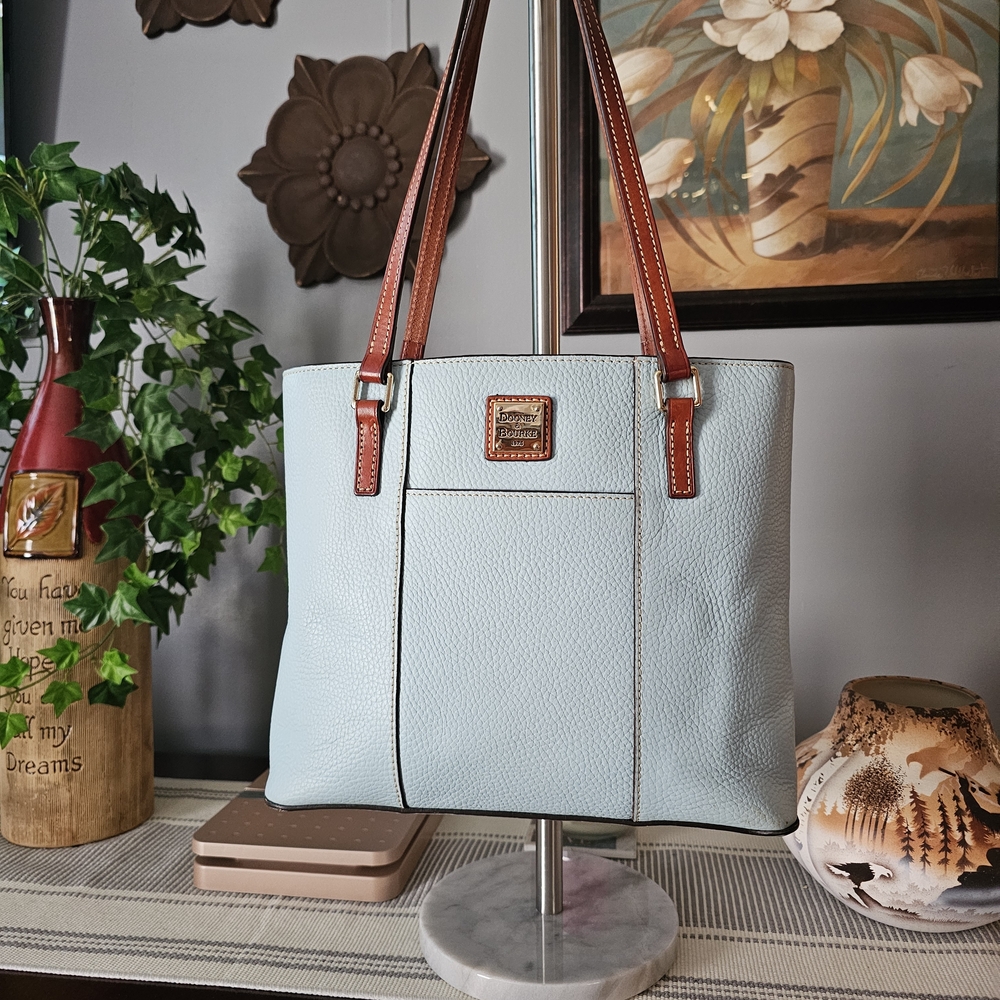 Dooney & Bourke Light Blue and Brown Shoulder Bag